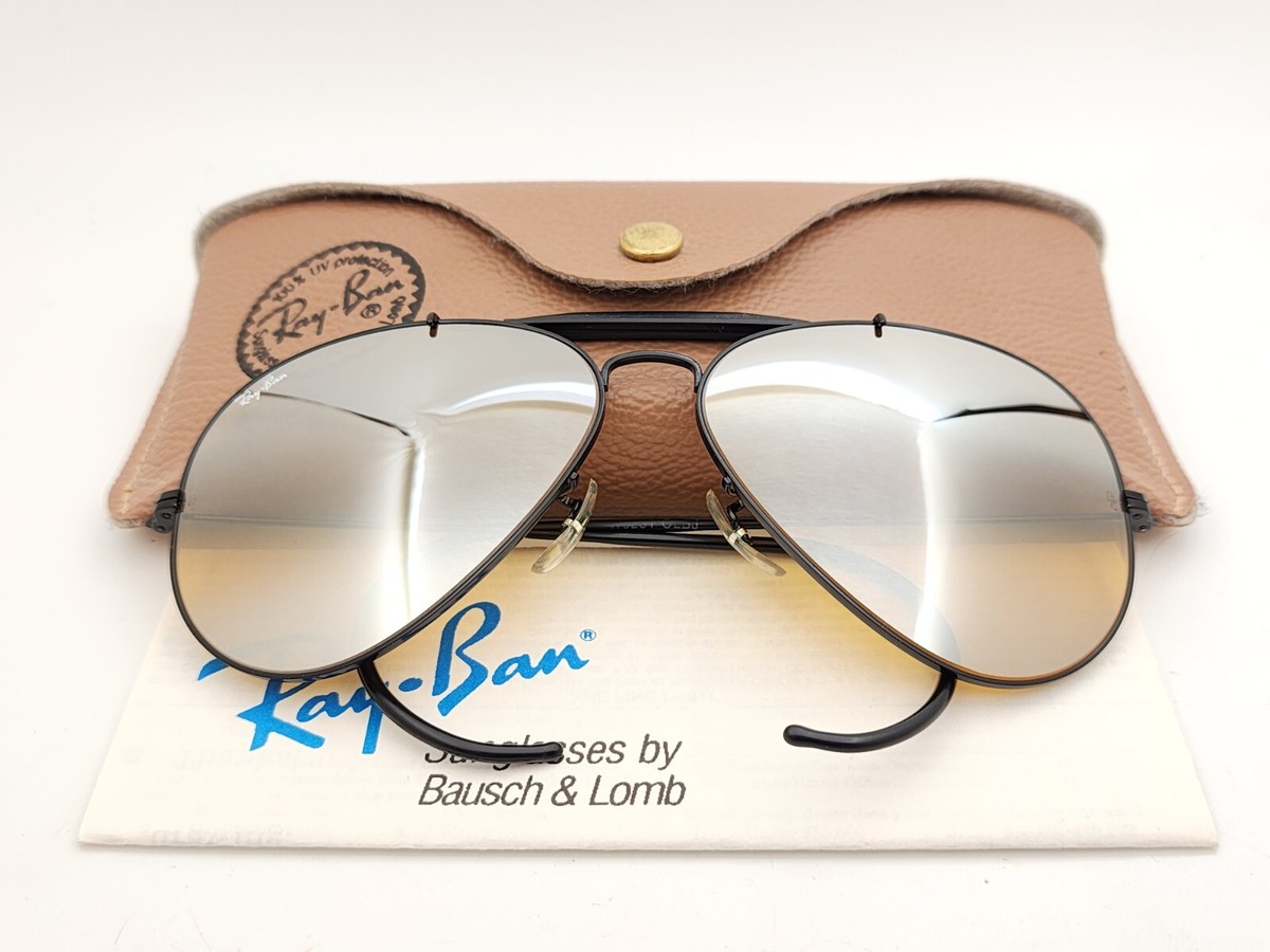 Vintage B&L Ray Ban Bausch & Lomb Ambermatic DGM Black Aviator