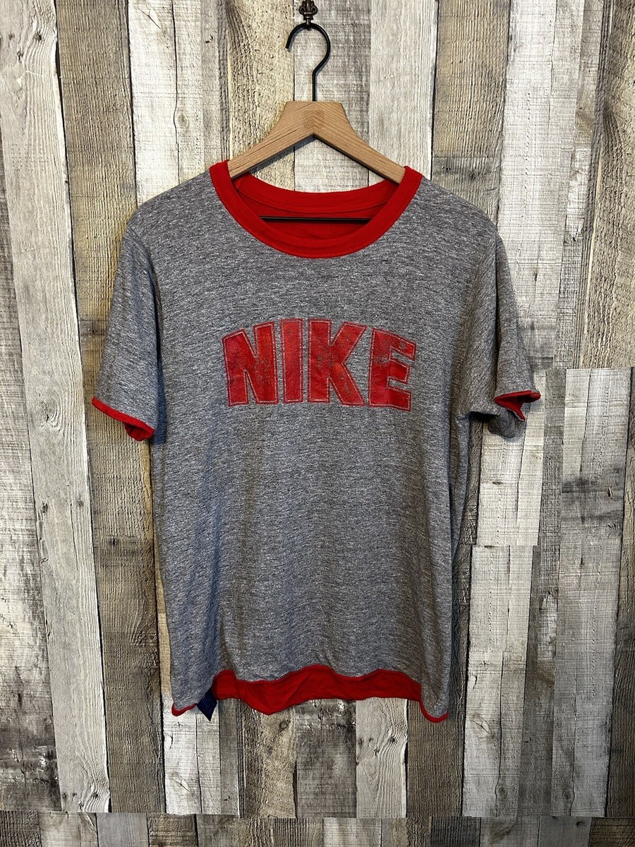 Vintage 80s Nike T-Shirt Dunk Dome OG Blue Tag Swoosh Reversible