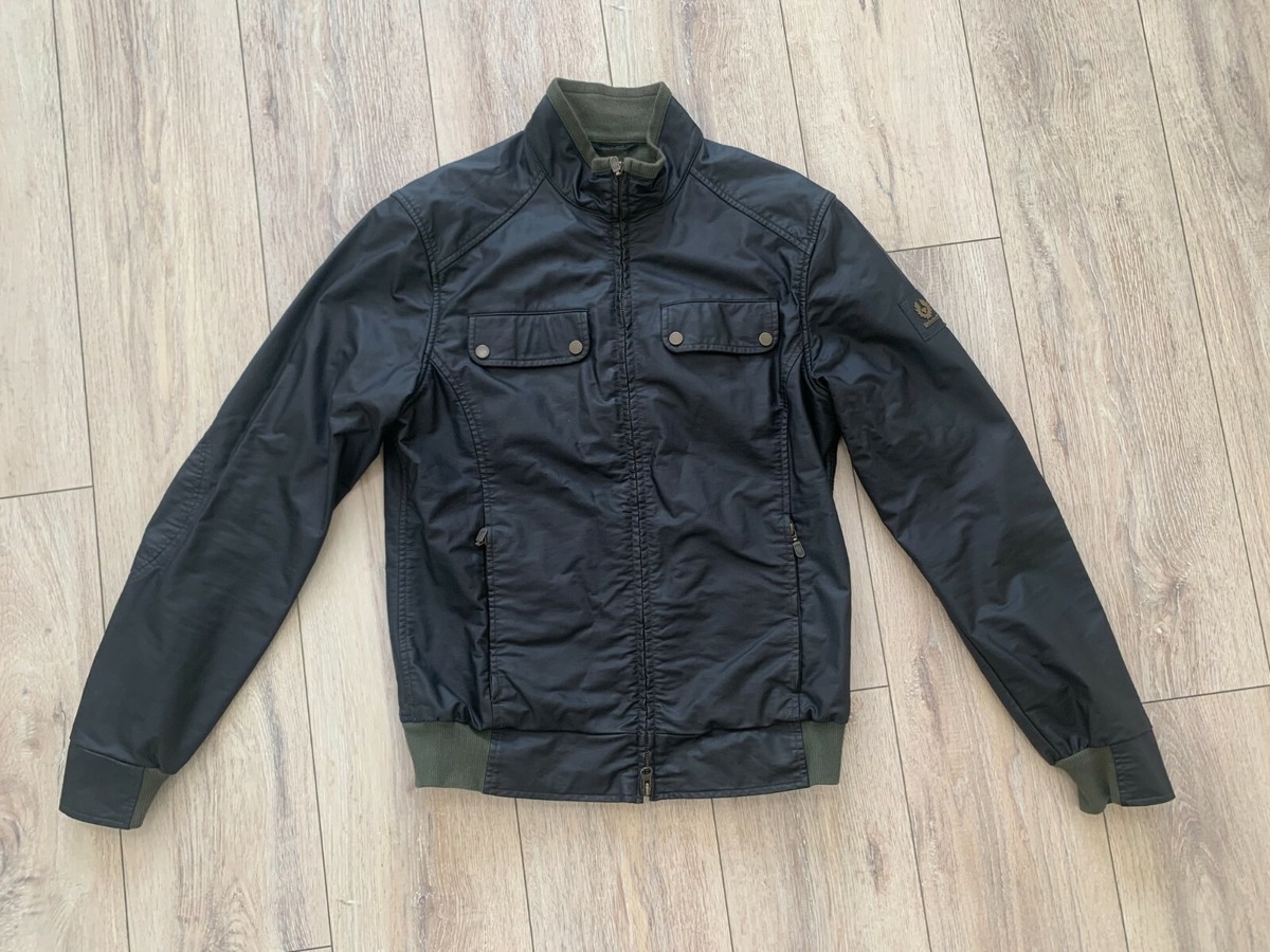 BELSTAFF H Racer Zip Rubberized Jeremy Renner Moto Biker Casual