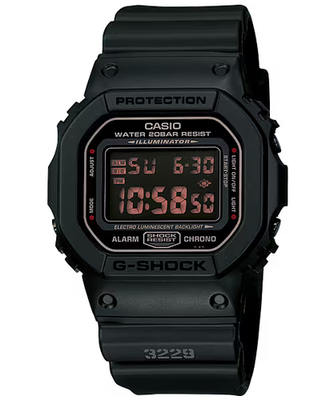 Casio DW-5600MS-1 G-Shock All Black Military Style Digital Watch