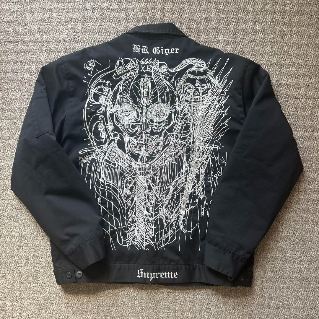 Supreme x H. R. Giger Embroidered Quilted Work Jacket Size M Black