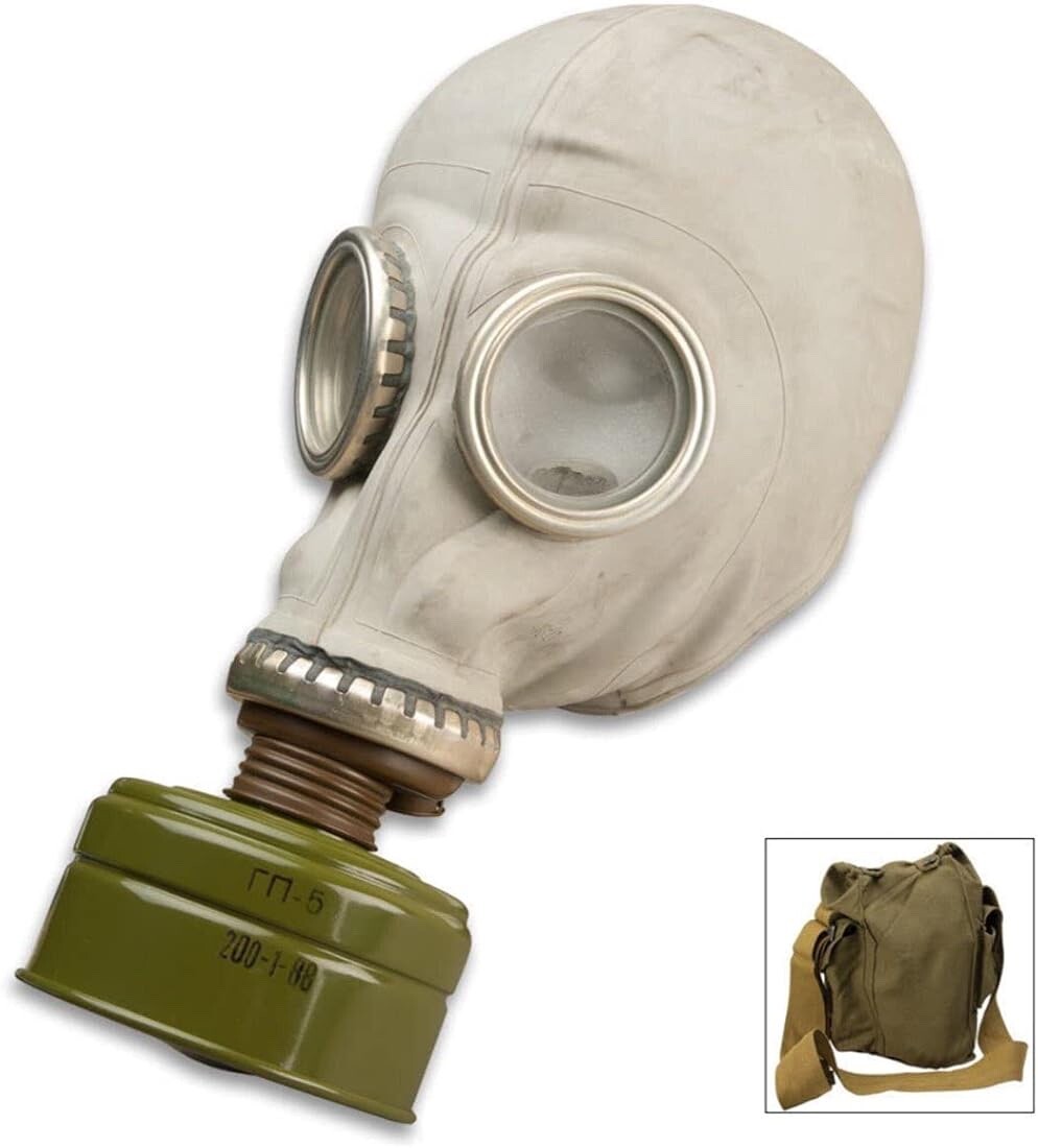 Russian Civilian GP-5 Gas Mask, Bag and Filter, Full-Coverage