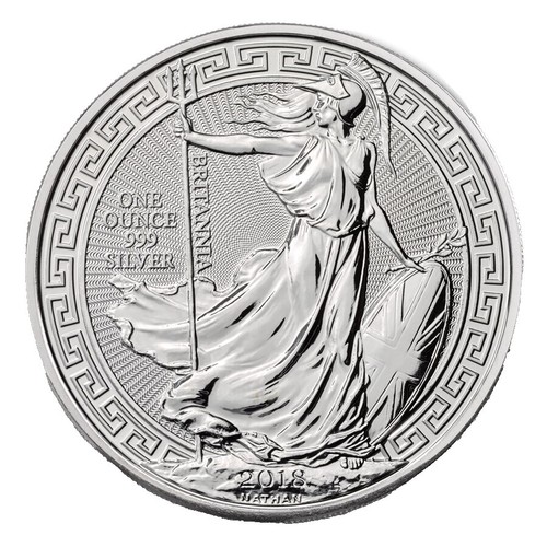 2018 1 Troy Oz British .999 Silver Oriental Border Britannia Coin