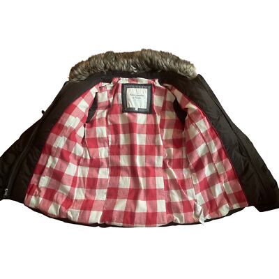 Womens New Abercrombie & Fitch Vintage Y2K Brown Puffer Coat