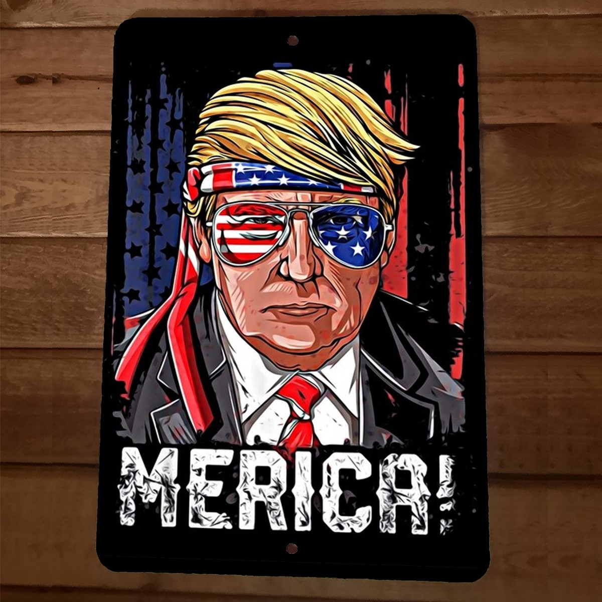 Merica Donald Trump 8x12 Metal Wall Sign Garage Poster America | eBay