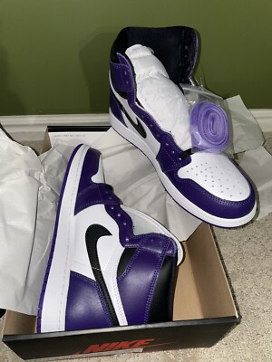 Nike Air Jordan Retro 1 High Court Purple 2.0 555088-500 Size 9.5