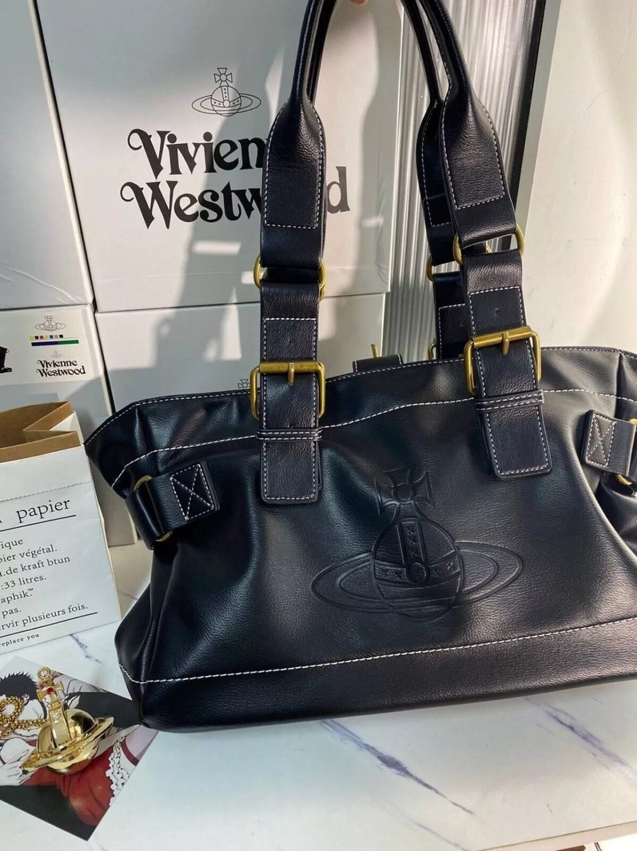 Vivienne Westwood Accord Handbag Tote Bag Black Shaped Shoulder