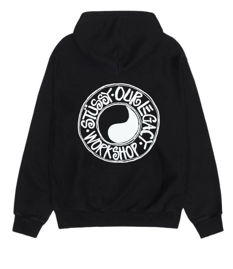 NEW Stussy X Our Legacy Work Shop Pigment Dyed Hoodie Black Size