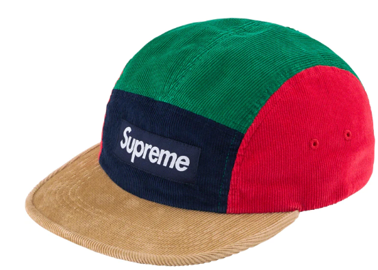 Supreme Corduroy Camp Cap (FW23) Multicolor Authentic New Box Logo