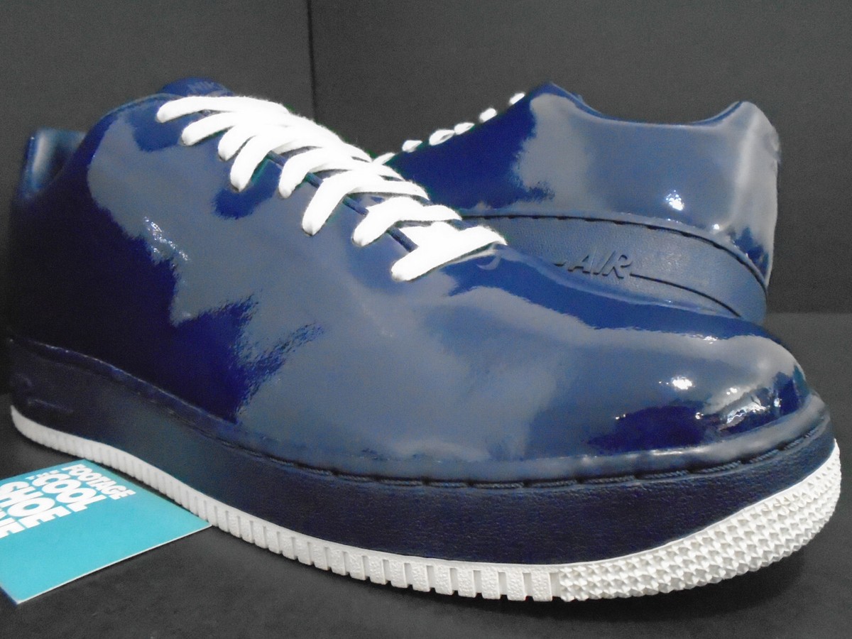 2006 NIKE AIR FORCE 1 SUPREME ONE PIECE LASER PATENT LEATHER NAVY
