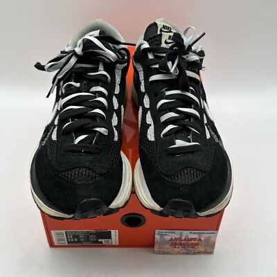 Size 12 - Nike sacai x VaporWaffle Black White Leather See Thru