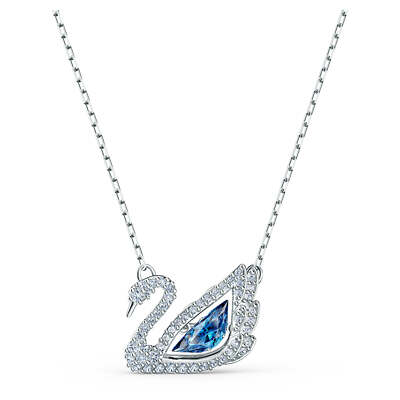 Swarovski Swan Necklace Swan, Blue, Rhodium Plated 5533397 | eBay