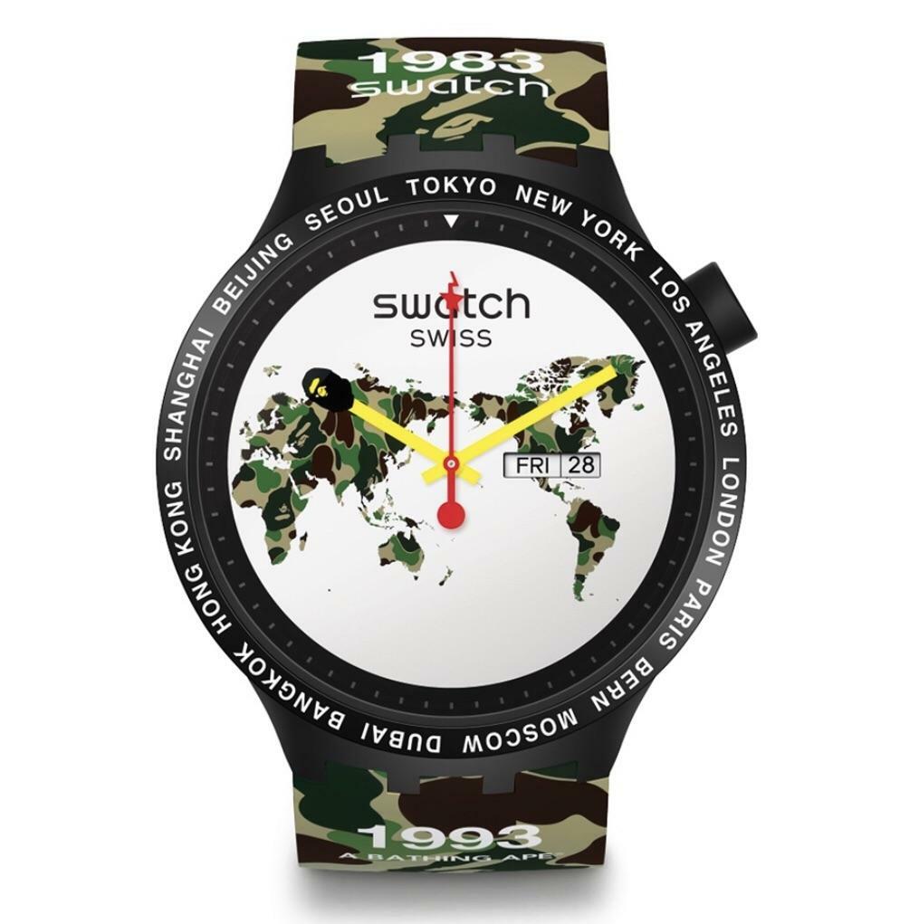 Swatch x Bape Big Bold Watch S027Z700 Bape The World Global Rare B
