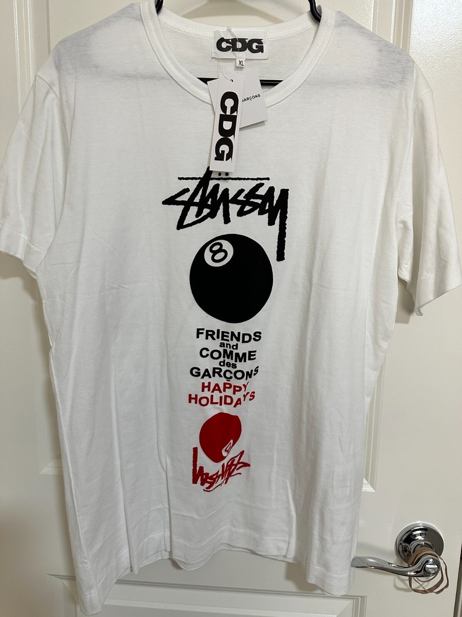 Stussy x Comme des Garcons CDG 8-ball Happy Holidays Shirt - Size