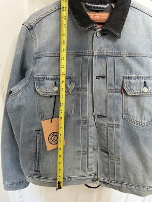 Size L Stussy X Levi's Embossed Indigo Trucker Jacket | eBay