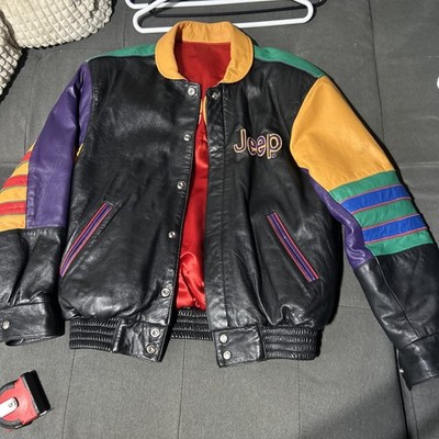 VTG Jeff Hamilton Leather Satin Reversible Jeep Jacket Rare Mint