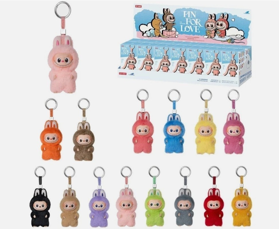 Popmart 100% Authentic V4 Pin For Love Labubu 1pcs Blind Box N-Z