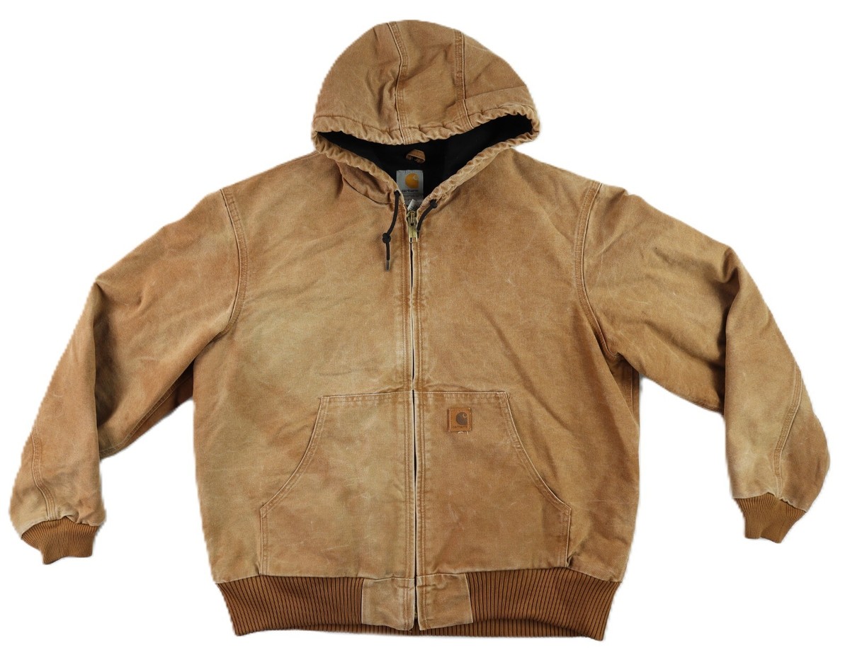 CARHARTT J130 Men's L Brown Washed Duck Quilted Lined ACTIVE