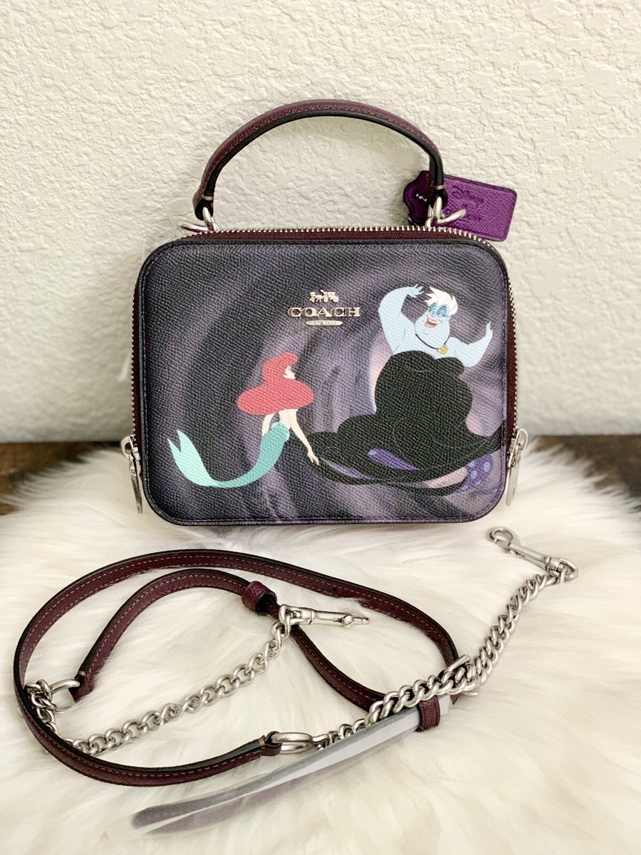 NWT COACH Disney X Coach Box Crossbody With Ursula Motif Leather