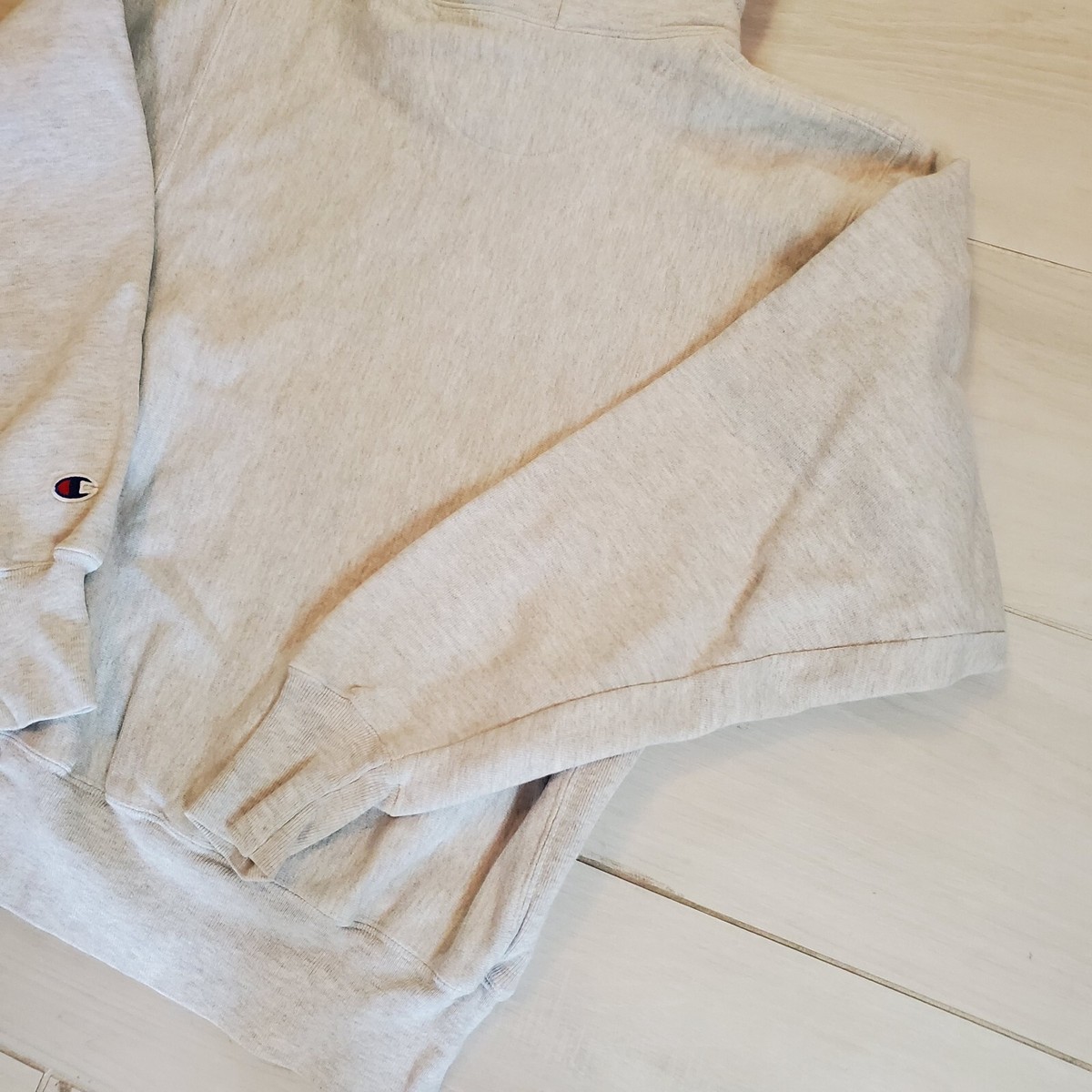 Vintage 00s Champion Reverse Weave Hoodie Gray Company Logo