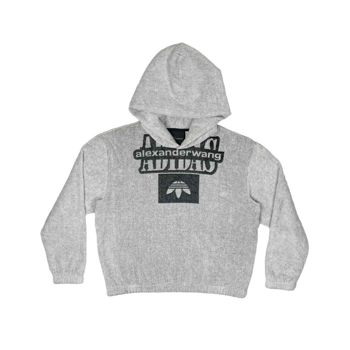 SS19 Alexander Wang x Adidas Terry Toweling Hoodie Mens Small Grey