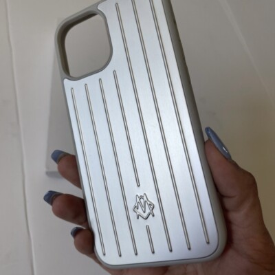 Rimowa Iphone Case Aluminum For 13 ProMAX Silver ⭐️U.S SELLER