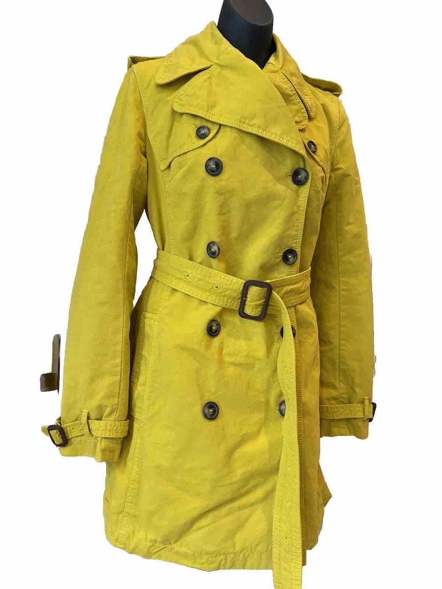 Burberry London Yellow Trench Coat ( US 6 ) | eBay