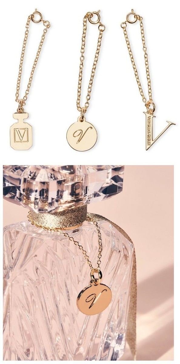 VICTORIAS SECRET PERFUME BOTTLE CHARM LOGO BOMBSHELL MONOGRAM GOLD