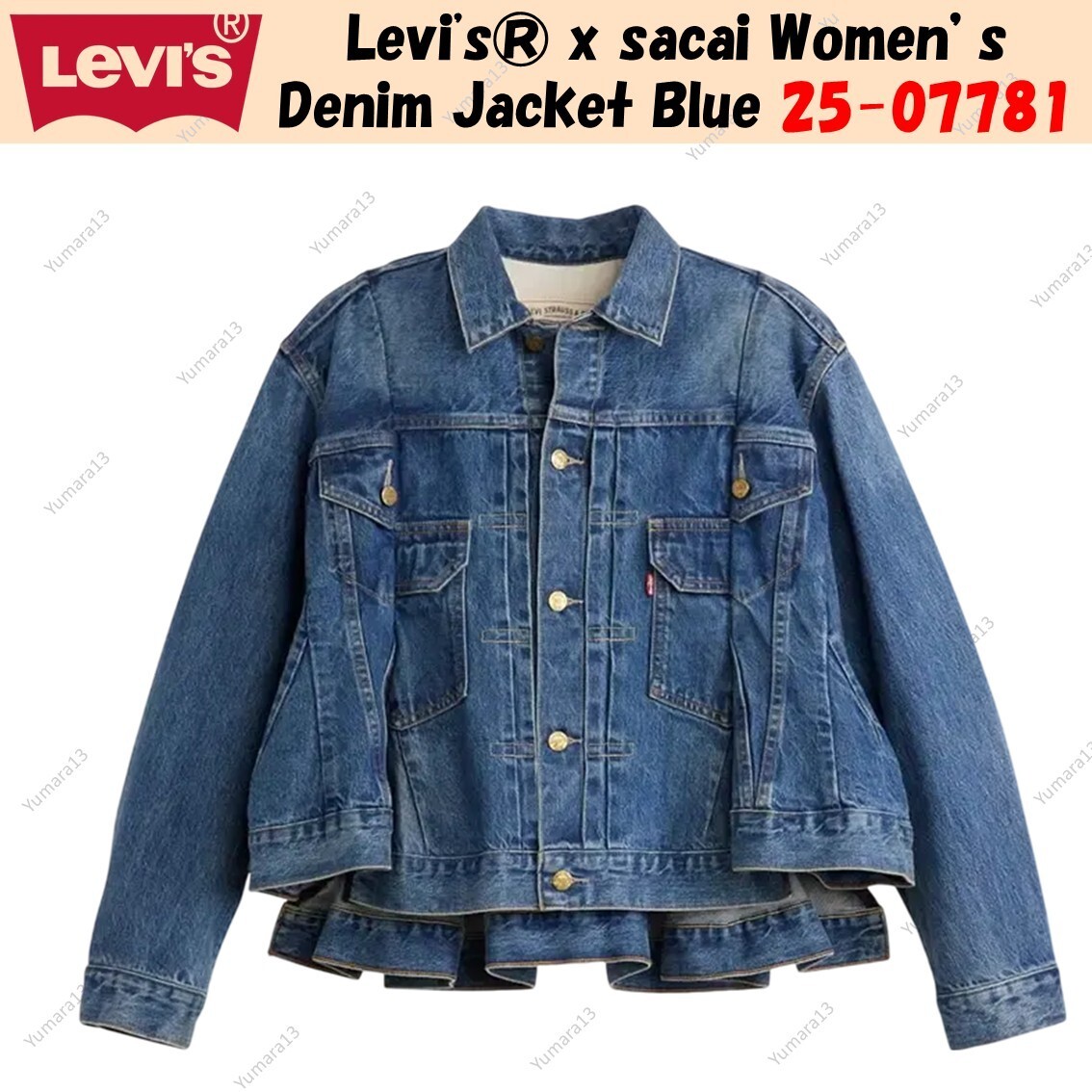 Levi's® x sacai Women's Denim Jacket Blue 25-07781 | eBay
