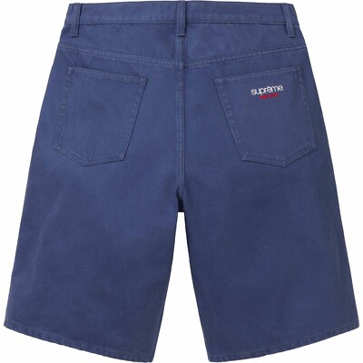 Supreme Baggy Denim Jean Shorts - Navy Blue - Size 32 - SS24 New