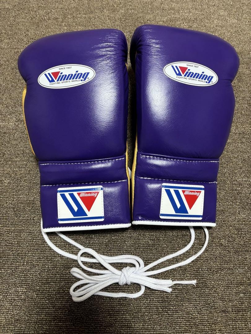 Winning 16oz Boxing Gloves Purple/Gold Lace-up | eBay