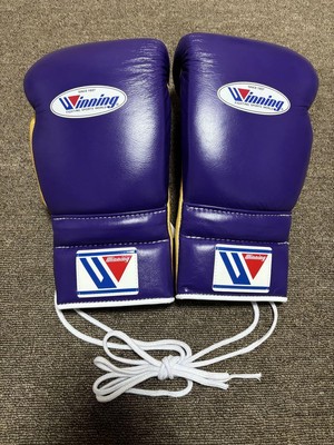 Winning 16oz Boxing Gloves Purple/Gold Lace-up | eBay