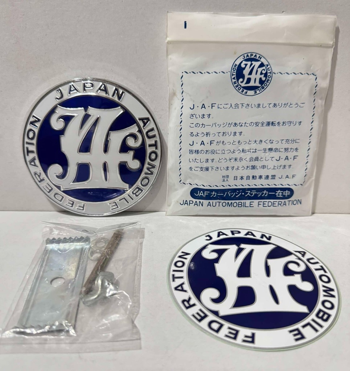 Original Authentic Genuine JAF Japan Automobile Federation Front