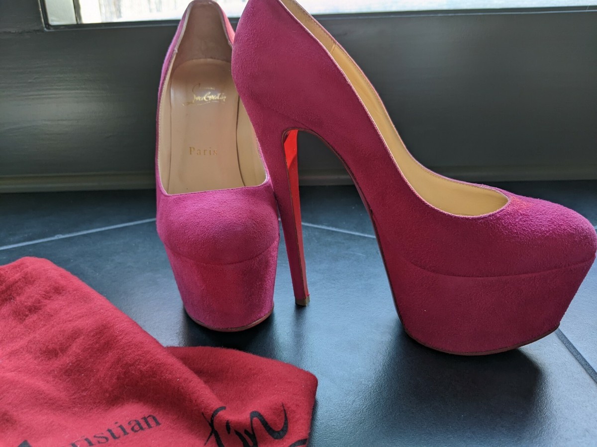 Christian Louboutin Victoria 160 pink Pervenche Suede Platform