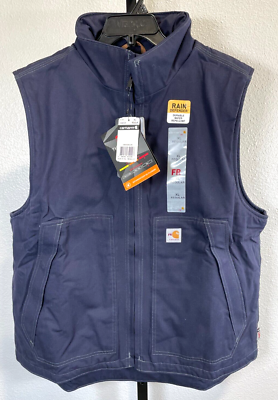 NWT Carhartt Rain Defender FR Flame-Resistant Quick Duck Vest Navy