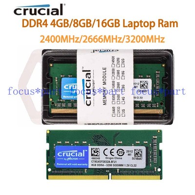 Crucial 4GB 8GB 16GB DDR4 RAM 2400 2666 3200 MHz SO-DIMM Laptop
