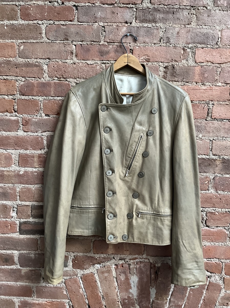 Agnès B. Homme Men's Leather Bomber Jacket, Sz 48, Beige France | eBay