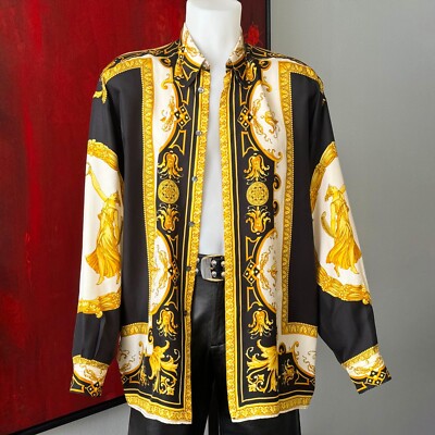 VERSACE CLASSIC V2 silk shirt Baroque and Greek Priestess size M