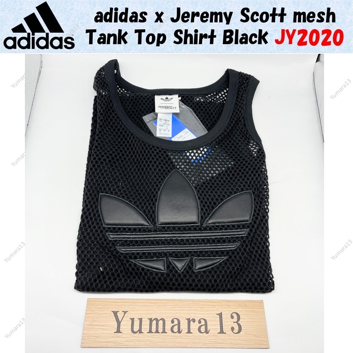 adidas x Jeremy Scott mesh Tank Top Shirt Black JY2020 Japan Size