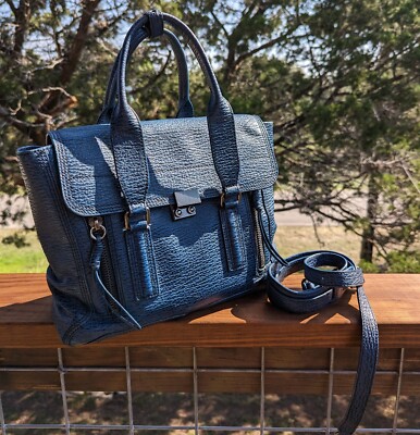 PHILLIP LIM 3.1 Medium Blue Leather PASHLI Satchel Crossbody