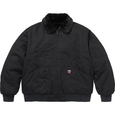Supreme Dickies Reversible Quilted Faux Fur Work Jacket Black | eBay