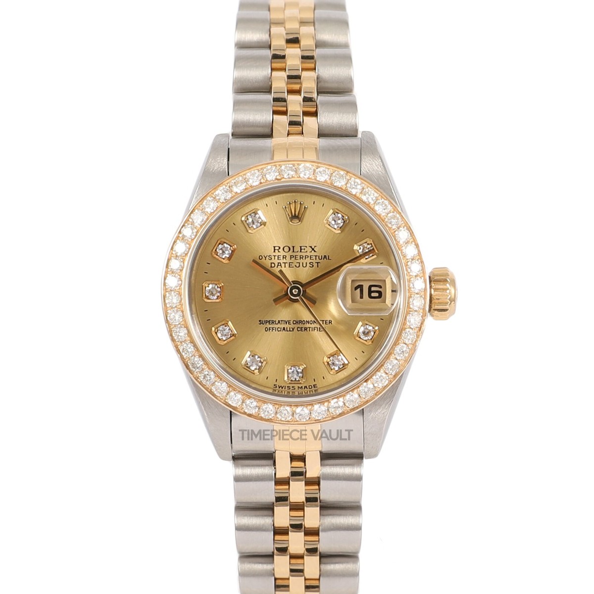 ROLEX LADY DATEJUST 79173 GOLD & STEEL 26MM CHAMPAGNE DIAL 18K