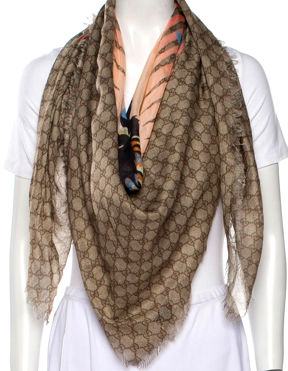 Mens/Womens GUCCI Tiger Love GG Square Scarf | eBay
