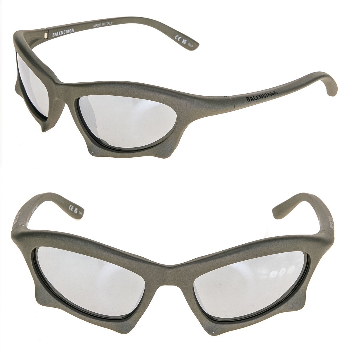 BALENCIAGA BAT 0229 Gray Silver Mirror 004 Fashion Demna Mask