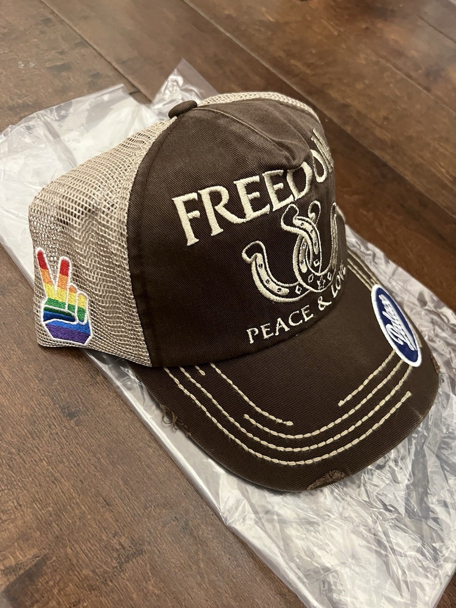 Palace Skateboards 2025 Freedom Distressed Trucker Hat Fox Brown