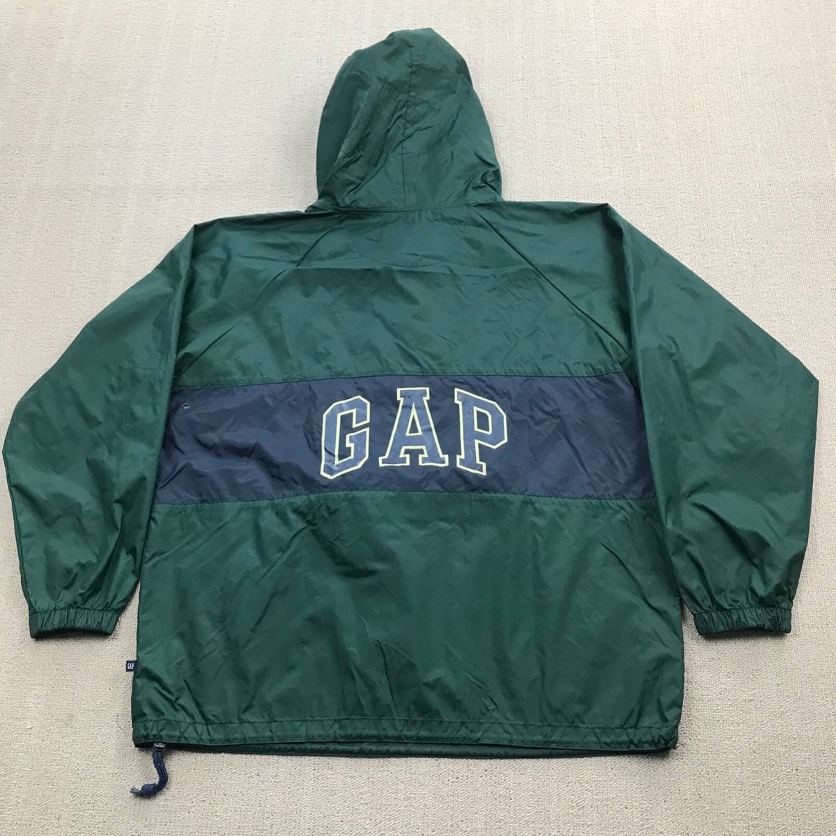 VINTAGE Gap Jacket Mens Medium Anorak Pullover Hooded 90s Y2K