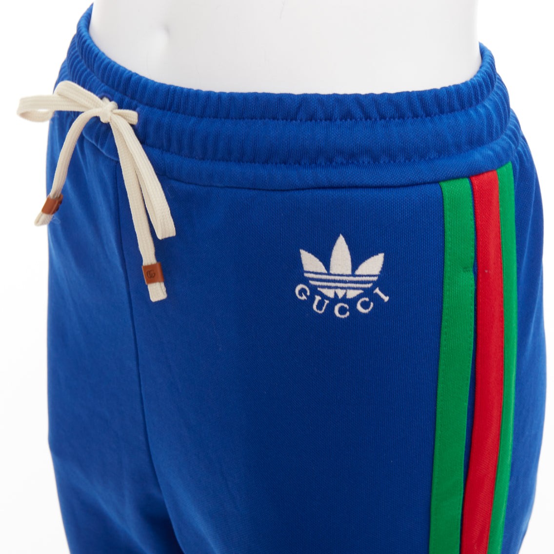 GUCCI ADIDAS 2022 blue white logo web 3 stripe trim track sweat