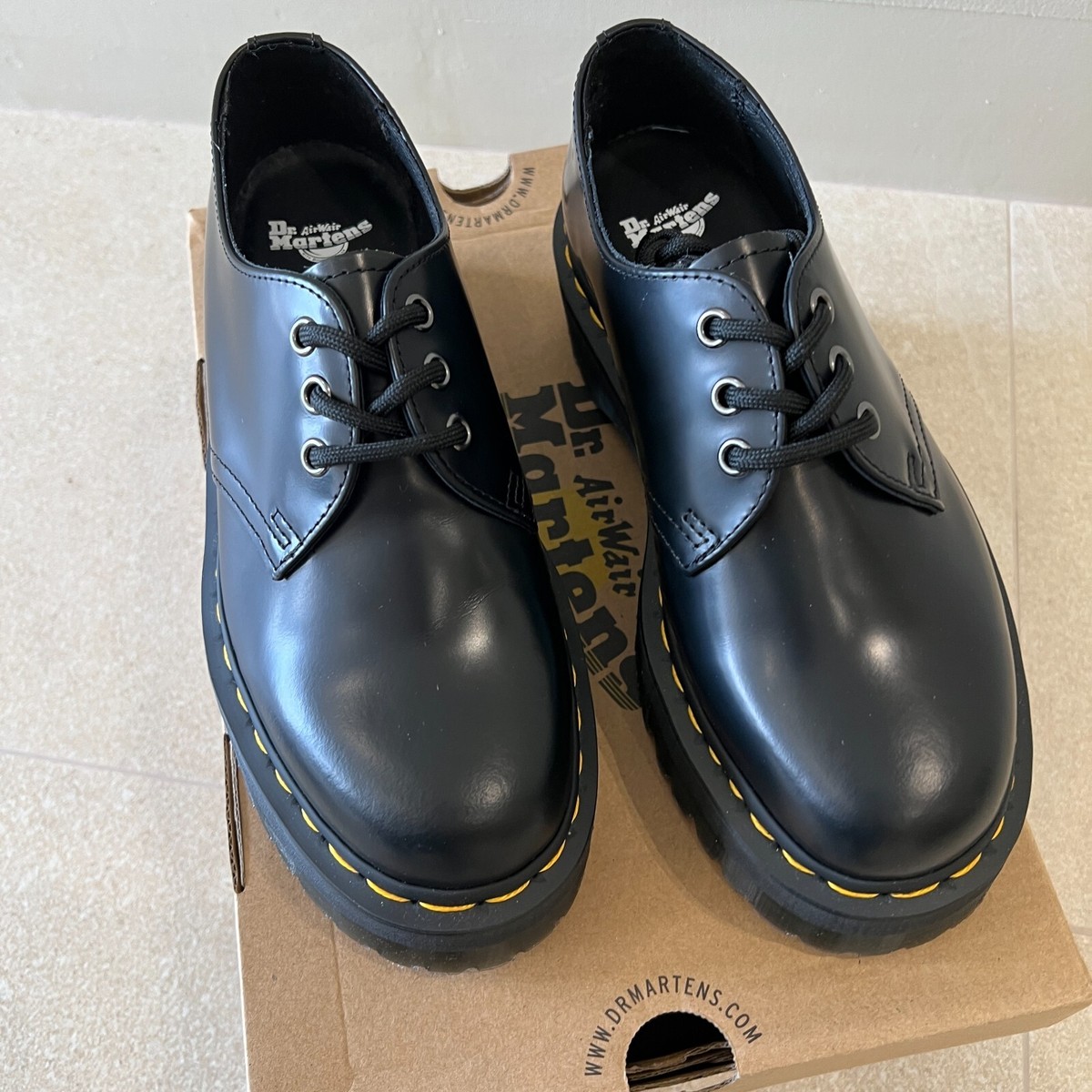 Dr. Martens 1461 Quad Lather Shoes Black 25567001 Fast Shipping