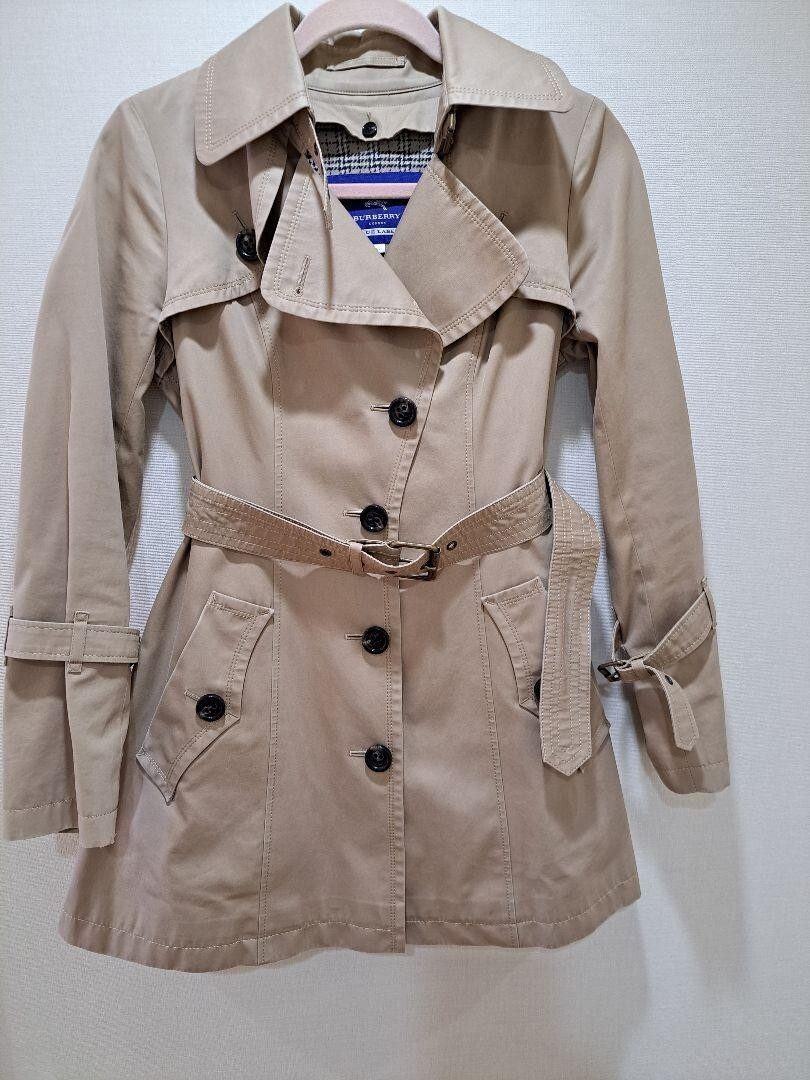 BURBERRY BLUE LABEL trench coat belted color Beige size-34 fashion