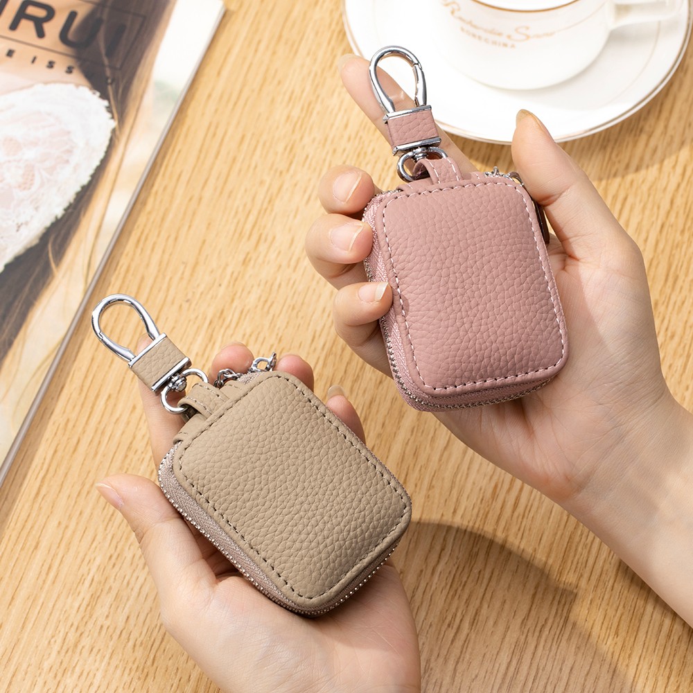 Leather Detachable Pouch Key Holder Small Coin Case Keychain